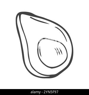 Avocado doodle outline icon. Logo organic fruit and vegetable Stock Vector