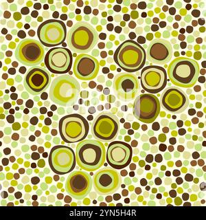 Floral seamless pattern made of dots Stock Vector