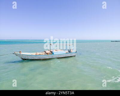 Beautiful Giftun Island near Hurghada, Egypt. Panoramic view of sandy beach and Red Sea Stock Photo