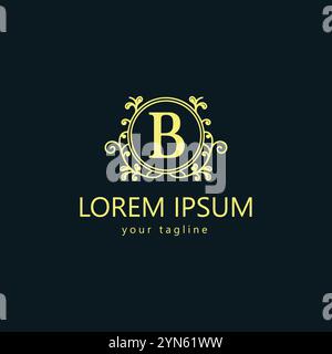 Blooming B: A Classic and Elegant Logo with Ornamental Charm Stock Vector
