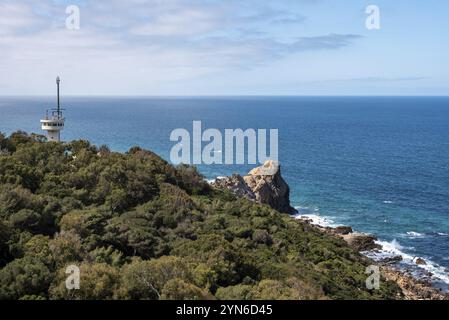 Peaceful shoreline of Cape Spartel near Tangier, Morocco, Africa Stock Photo