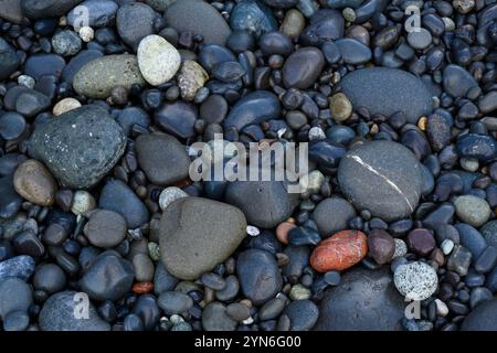 Rocks on Rialto Beach, Olympic National Park, Washington. Stock Photo