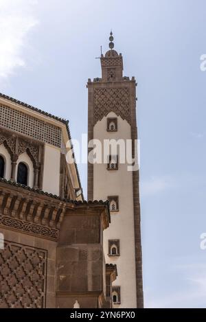 Richly ornated Mohammed V mosque in downtown Agadir Morocco Stock Photo