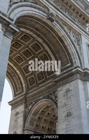 Iconic Arc de Triomphe in Summer in Paris, France, Europe Stock Photo