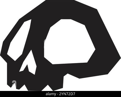 Geometric illustration representing a skull, symbolizing death, mortality, and the macabre, presented in a simplified and abstract artistic style Stock Vector