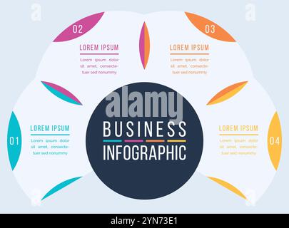 Infographic template 4 steps, objects, elements or options infographic business design Stock Vector
