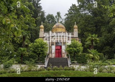 LINDERHOF, GERMANY, SEPTEMBER 22, 2022, Moorish Pavilion at the park of Linderhof palace in Bavaria, Germany, Europe Stock Photo