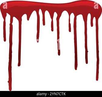 Blood dripping down a white background, creating a spooky and eerie atmosphere, perfect for halloween or horror themed projects Stock Vector