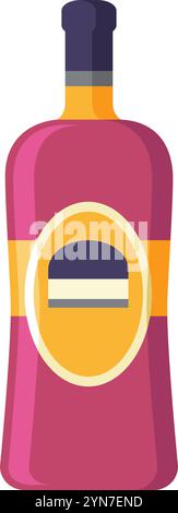 Elegant rose wine bottle on white background, perfect for celebrations and romantic dinners, adding luxury and tradition to any occasion Stock Vector