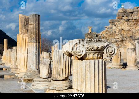 Ruins of the ancient city of Ephesus, located on the territory of Turkey Stock Photo