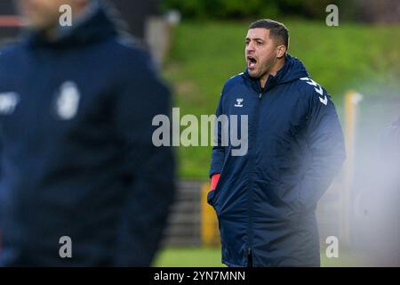 Francs Borains' Head Coach Karim Belhocine Pictured During A Soccer ...