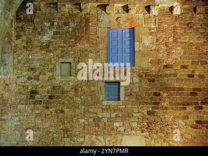 Stone Wall in the Maritime Museum in Barcelona Spain Stock Photo