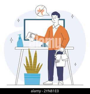 obsessive compulsive disorder man vector isolated Stock Vector Image ...