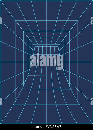 Y2k 3d Wireframe Wormhole Stock Vector