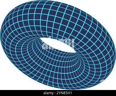 Geometric 3d Mesh Donut Stock Vector