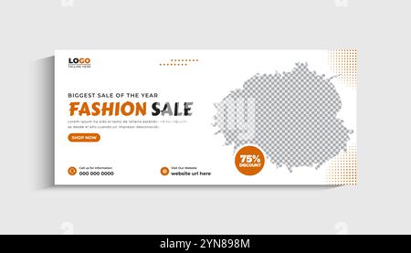 Fashion Sale Social Media Cover and Web Banner Template Stock Vector