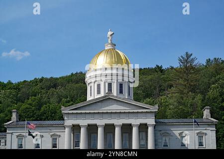 State Capitol building of Vermont, with golden dome Stock Photo
