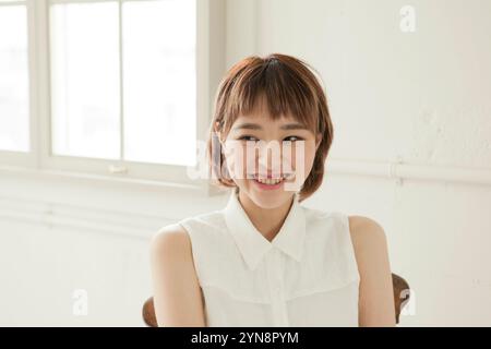 Woman in her 20s with a nice smile Stock Photo
