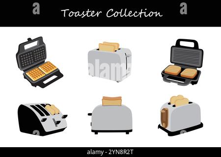 heater collection in different poses. Vector illustration Stock Vector ...