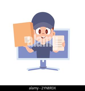 Your Package, Just a Click Away. Vector Illustration Stock Vector