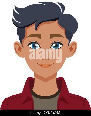 A cheerful young man with blue eyes Stock Vector
