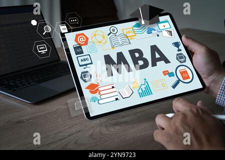 MBA Master of business administration education program virtual mba Stock Photo