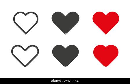 Heart love shape isolated on white background Stock Vector