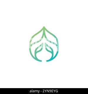 Organic Leaf Logo Icon. Letter FF Leaf Logo Stock Vector