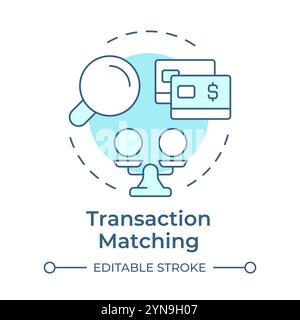 Transaction matching soft blue concept icon Stock Vector
