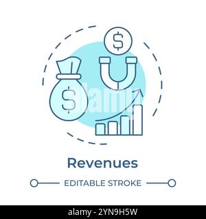 Revenues soft blue concept icon Stock Vector
