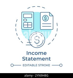 Income statement soft blue concept icon Stock Vector