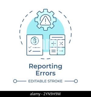 Reporting errors soft blue concept icon Stock Vector