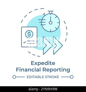 Expedite financial reporting soft blue concept icon Stock Vector