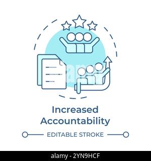 Increased accountability soft blue concept icon Stock Vector