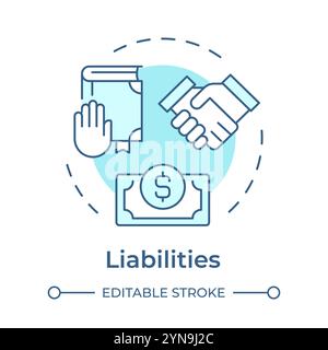 Liabilities soft blue concept icon Stock Vector