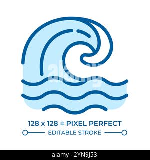 Wave RGB color icon Stock Vector