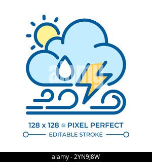 Weather forecast RGB color icon Stock Vector