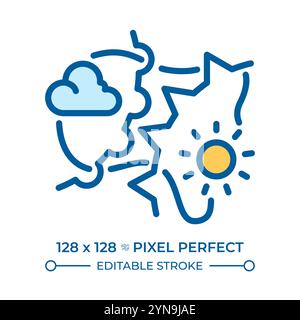 Weather fronts RGB color icon Stock Vector