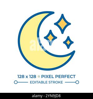 Moon RGB color icon Stock Vector