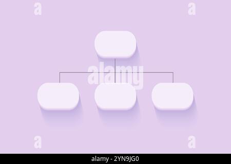 Sitemap 3D icon. Flowchart UI UX. Vector illustration. Online software and web page structure. SEO optimization. Perfect for web and app interfaces Stock Vector