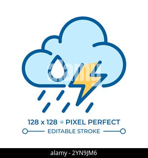 Storm RGB color icon Stock Vector