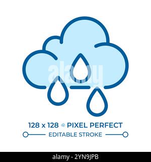 Rain RGB color icon Stock Vector