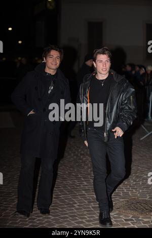 Federico Rossi (L) and Benjamin Mascolo (R) aka Benji e Fede perform ...