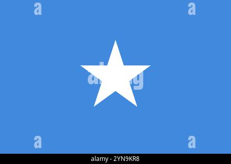Somalia flag in official colors, dimensions and aspect ratio. Vector flag symbolizing national pride, identity, heritage, patriotism and authority Stock Vector