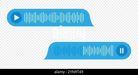 Voice message bubble. Sound wave icons. Audio chat or messenger interface Stock Vector