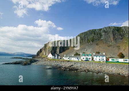 Old quarry workers cottages at Ellenabeich at Easedale on Seil Island near Oban, Scotland, UK. Stock Photo