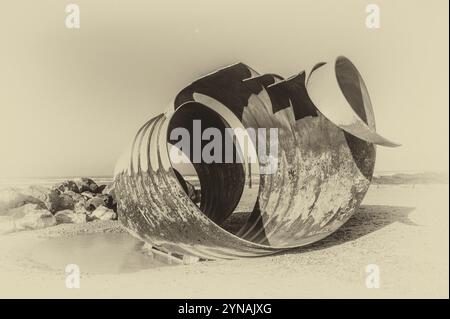 This artwork-sculpture is known as Mary's Shell located on Rossall ...