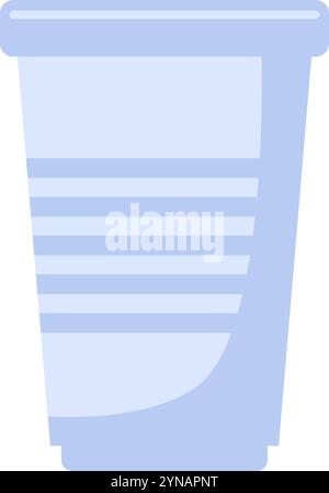 Vector plastic cup for coffee, tea, juice, and other beverages in a flat style. Tableware for picnics, trips. Packaging of food supply, storage, and d Stock Vector