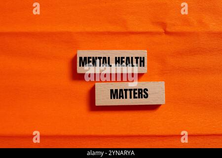 Mental health matters message written on ripped torn paper piece with ...