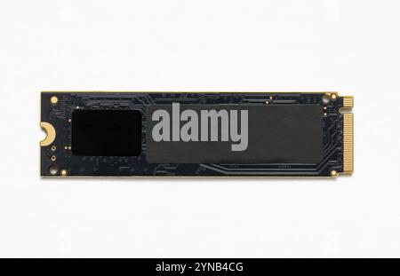 Nvme M.2 SSD on White Background Stock Photo